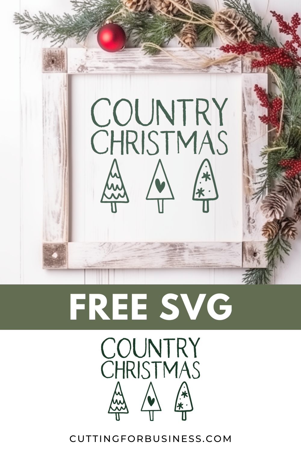 Free Country Christmas SVG - cuttingforbusiness.com.