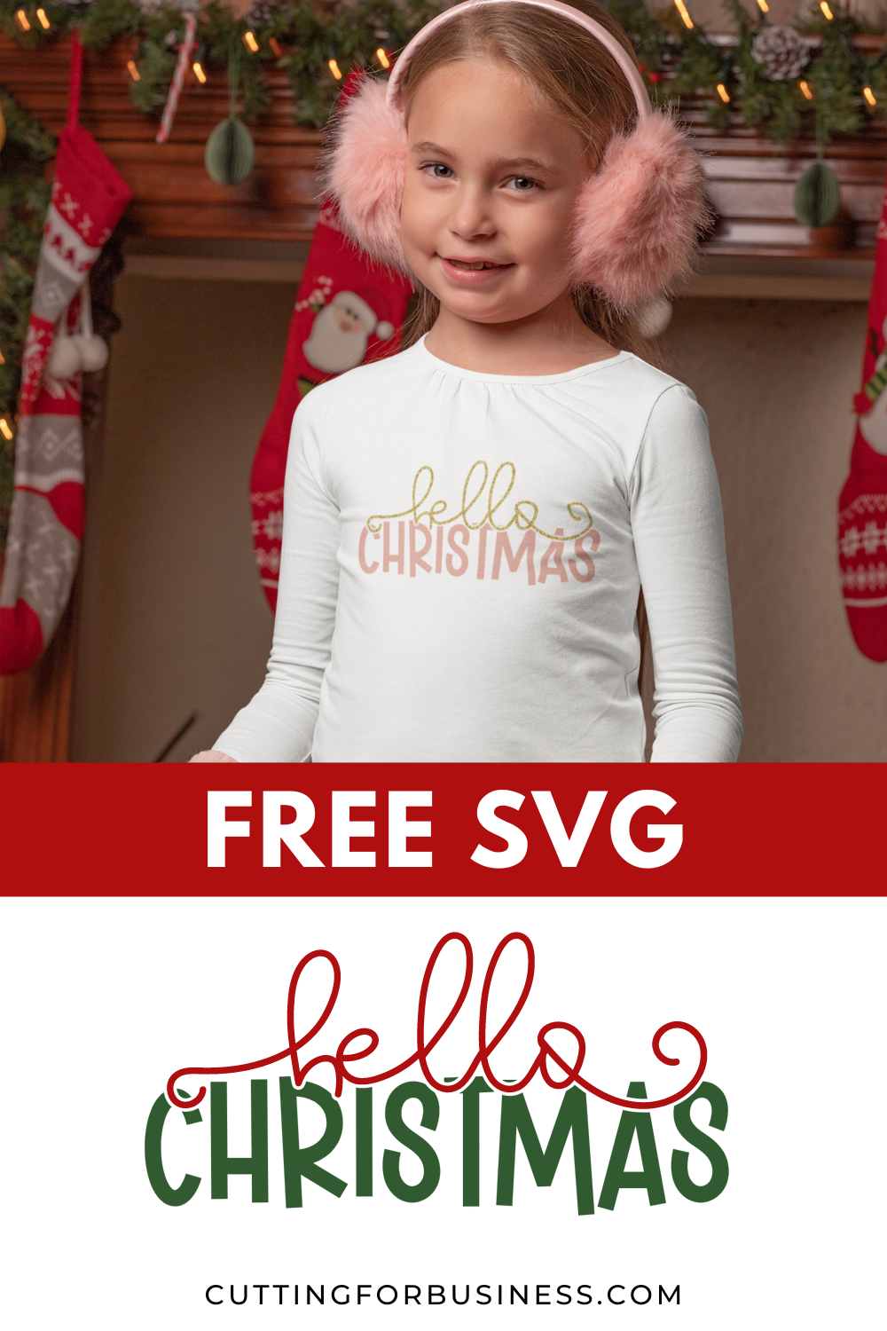Free Hello Christmas SVG - cuttingforbusiness.com