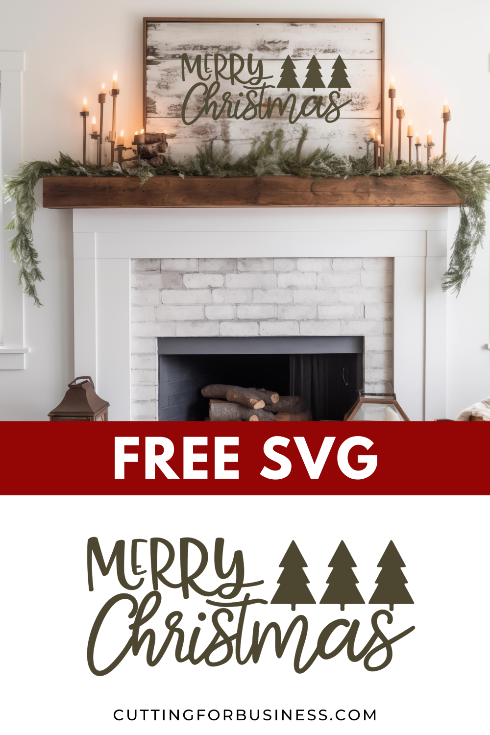 Free Merry Christmas SVG - cuttingforbusiness.com