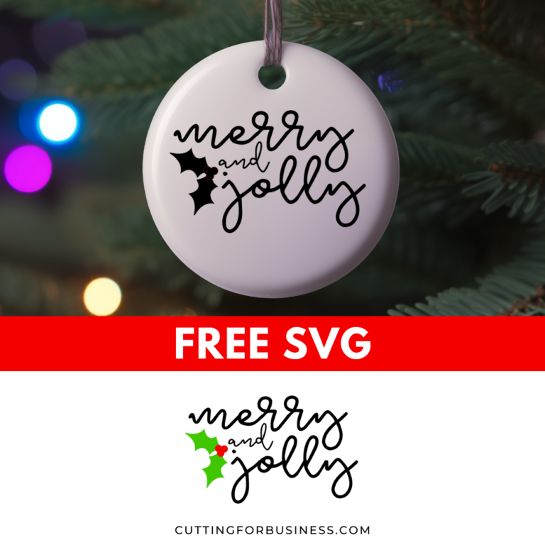 Free Christmas SVG Merry and Jolly