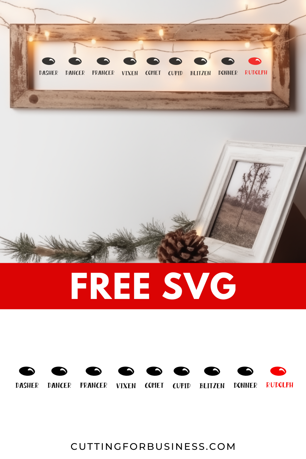 Free Christmas SVG - Reindeer Noses - cuttingforbusiness.com