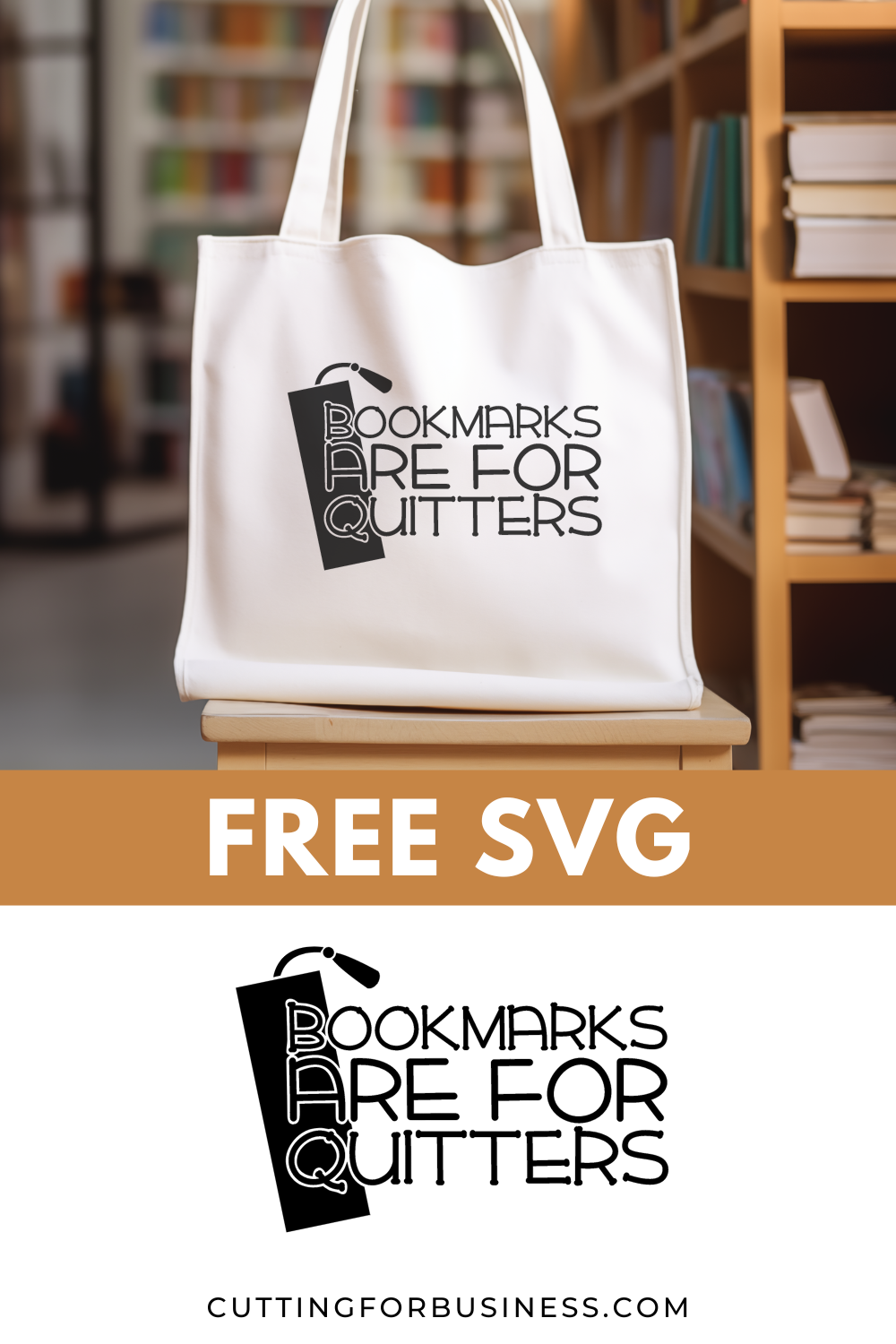 Free SVG - Bookmarks are for Quitters - cuttingforbusiness.com