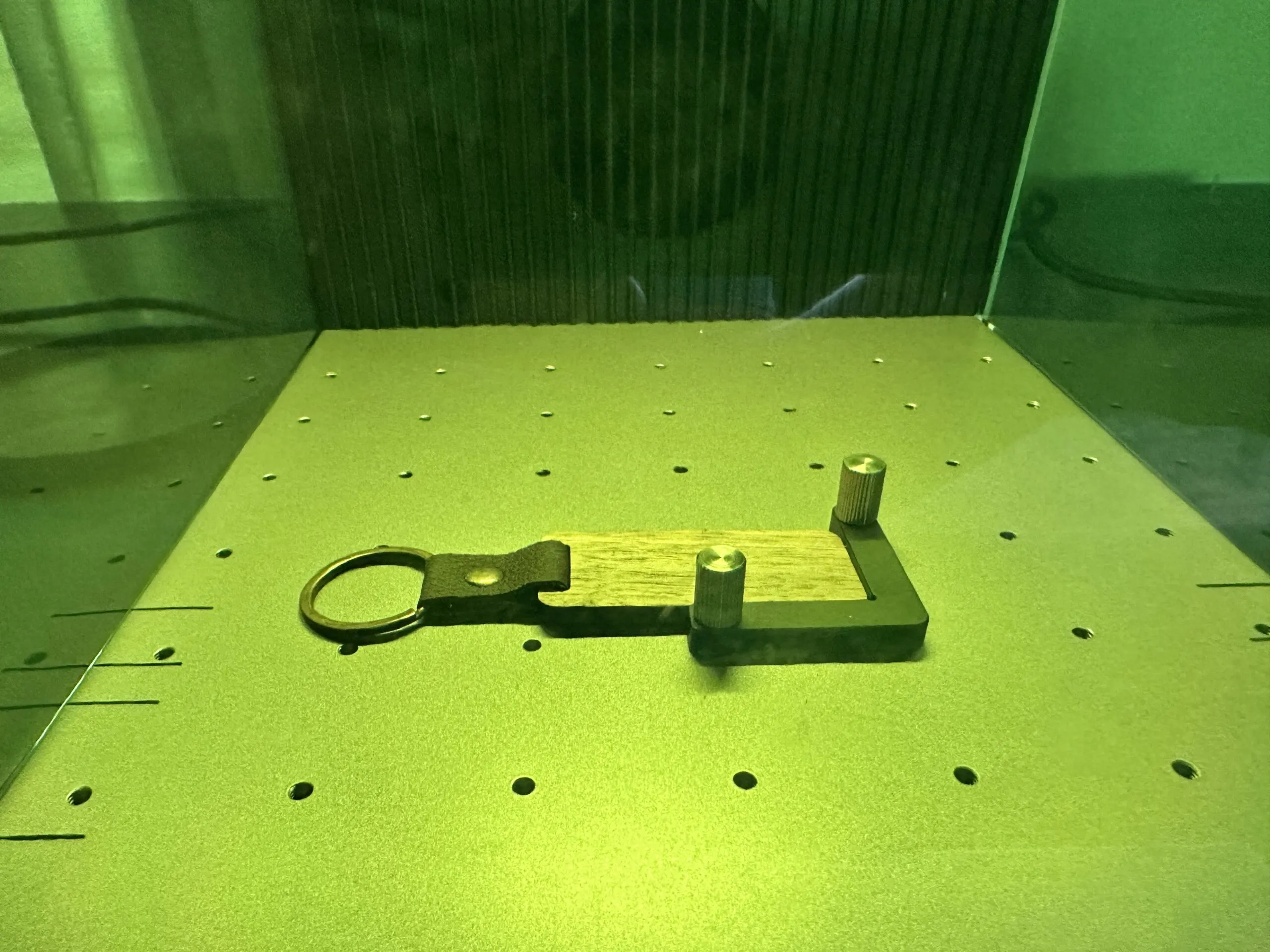 Wood keychain inside xTool F1 Ultra - cuttingforbusiness.com