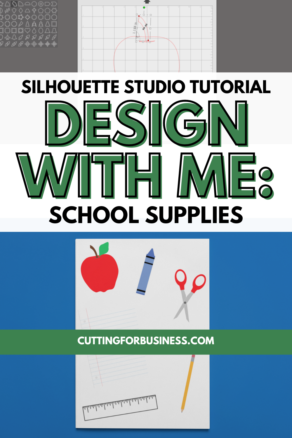 Silhouette Studio Tutorial: How to Draw 6 School Supplies - cuttingforbusiness.com