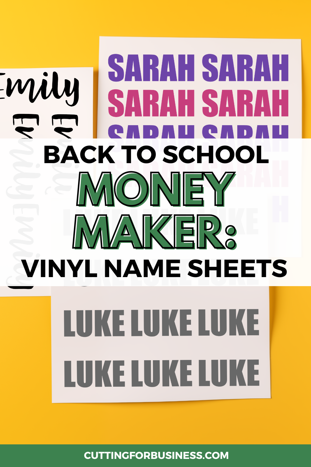 Back to School Money Maker: Vinyl Name Decal Sheets - cuttingforbusiness.com